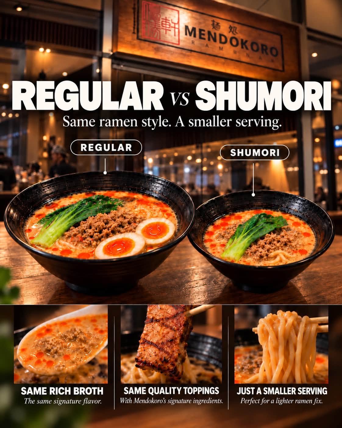 Mendokoro now has smaller bowls 🍜 · slide 3 of 4